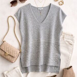 Madewell Sailport Gray Knit Short Sleeve Sweater